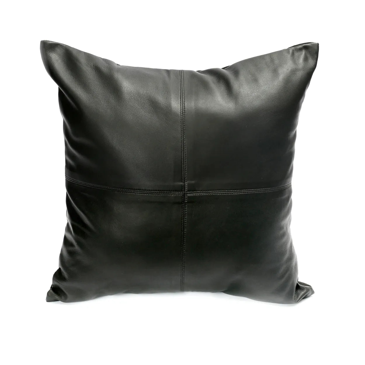 Four Leather Panel Kussenhoes Zwart 40x40